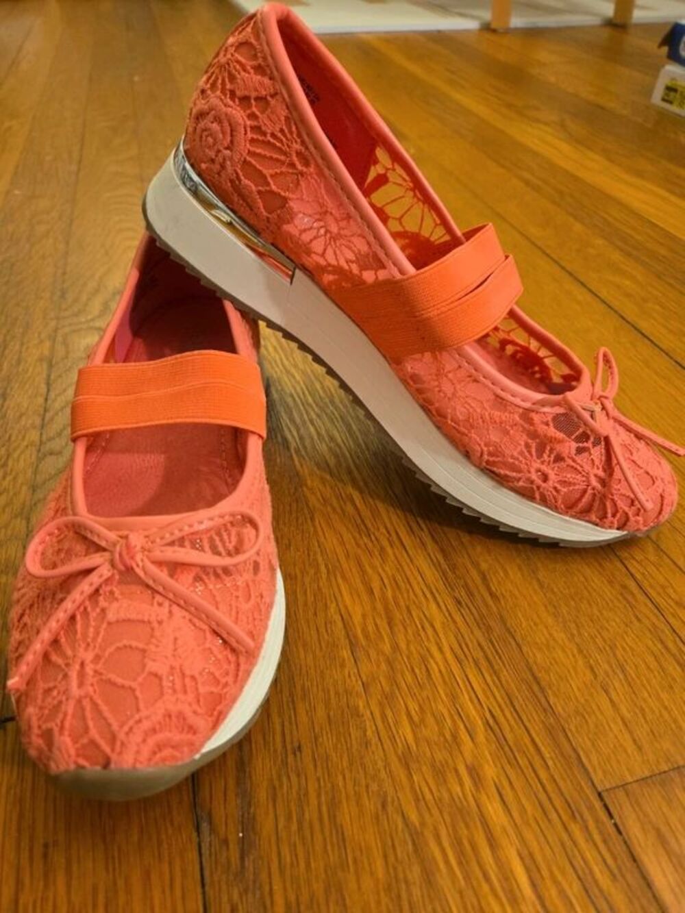 Cameron Lace Mary Jane flats Tea Rose